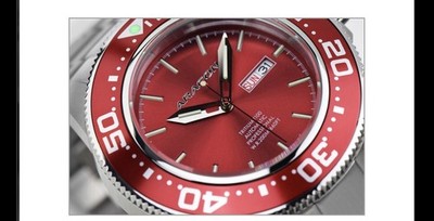 Aragon T 100 Divemaster Men's Automatic Watch Red Dial 50mm