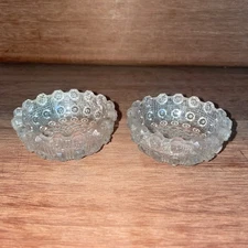 Pair Cut Glass Westmoreland Individual Salt Cellars Lazy Daisy Button