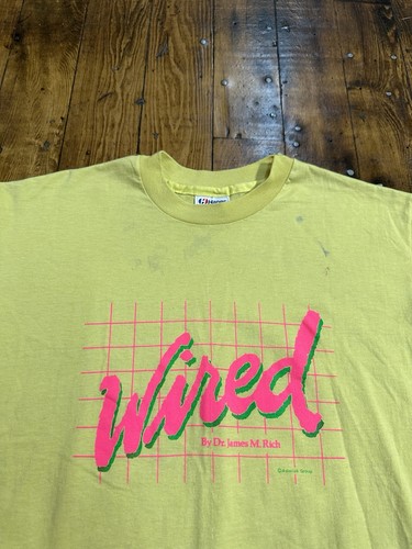 T-shirt vintage con filo taglia L Hanes made in USA colori fluo