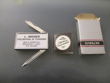 L. Weger Polishing Advertising Money Clip / Personal Care Knife BARLOW B60