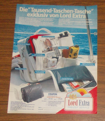 Rare Advertising Lord Extra Cigarettes - Thousand Pocket Bag Merch 1982