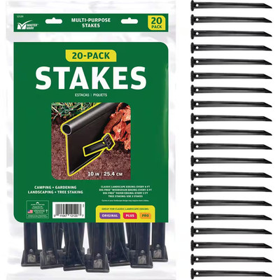 10 In. A.B.S. Plastic Anchor Stake Kit for Landscape Edging (20-Pack)