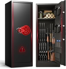 8-10 Gun Rifle Safe 3 Quick  Access Entry Modes Gun Cabinet Silent  Alarm Mode