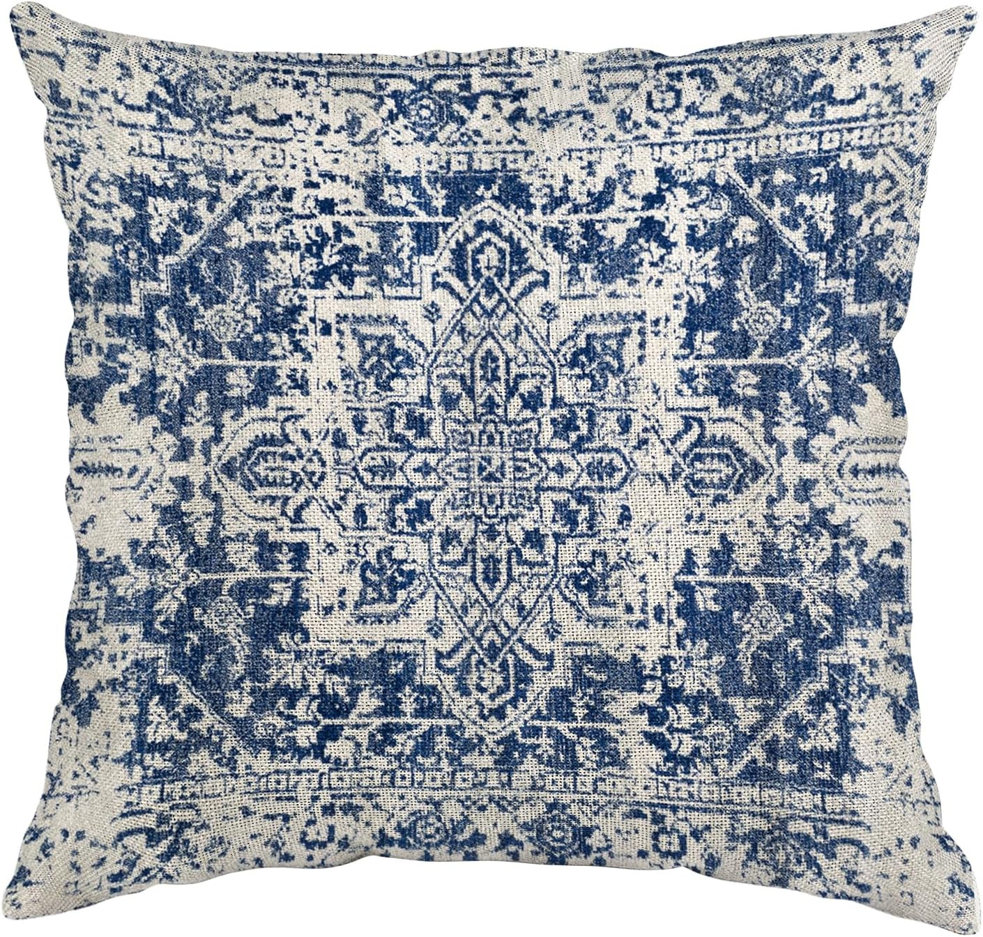 Boho Carpet Blue 20x20 Inch Pillow Cover Style 1 Pack of 1-image