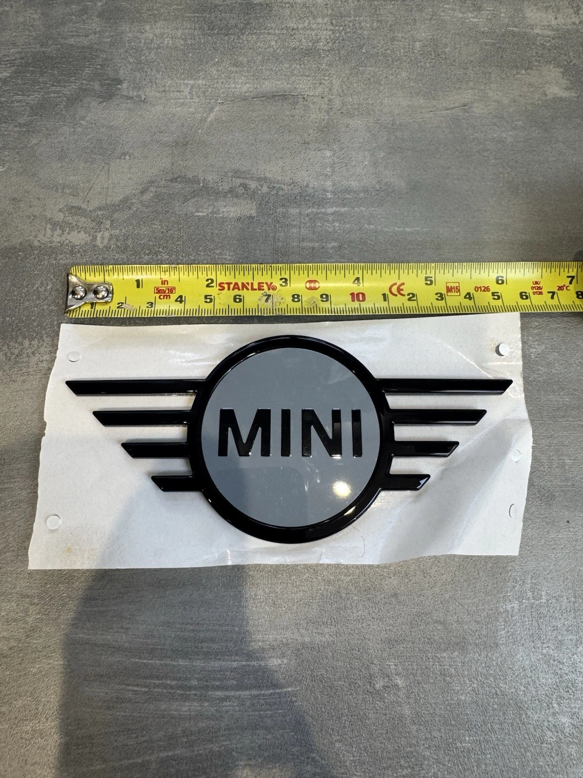 Original Mini Cooper F65 F66 F67 Grey & Black Emblem Badge 5114 5B4AF64 New 5
