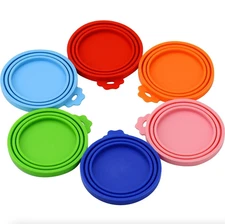 6 Pack Pet Food Can Covers Universal Can Lids Safe/Silicone Dog&Cat Food Can Lid