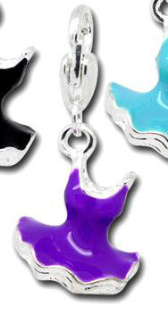 3D versilberte Emaille Minikleid Clip auf Armband Charm Farbwahl - Bild 6 von 6