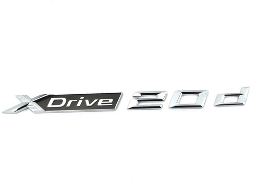 Autocollant Badge Xdrive 20D Noir Pour Coffre BMW - Remplacement Ou Personnalisation - Facile à Coller