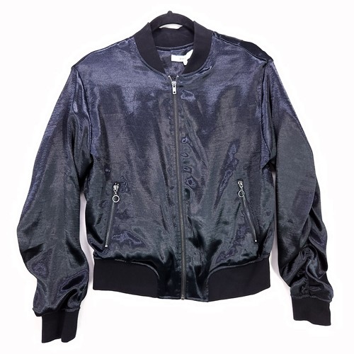 Chaqueta Bomber RO & De Mujer Satén Cremallera Completa Ligera Mangas Acanaladas Mediana - Imagen 1 de 18