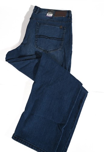Pantalones de mezclilla elásticos rectos azules 40 x 29 Buffalo David Bitton para hombre Jackson nuevos con etiquetas - Imagen 9 de 12