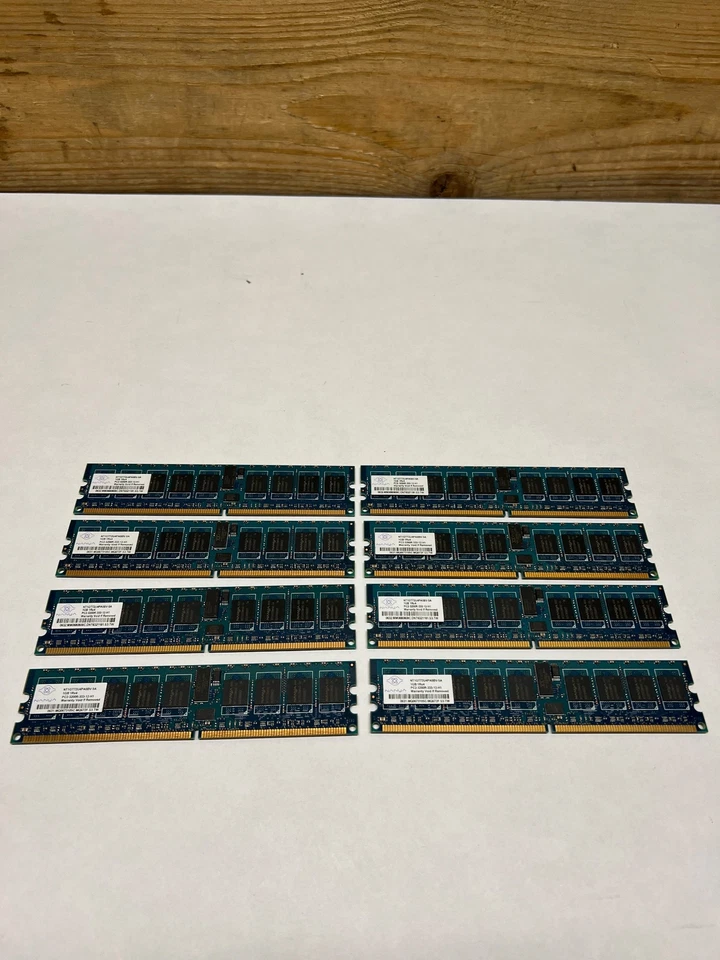 Lot of 8 PC2-3200R-333-12-H1 8GB (8x1GB) DDR2 SDRAM NT1GT72U4PA0BV-5A Nanya - Image 2 of 4