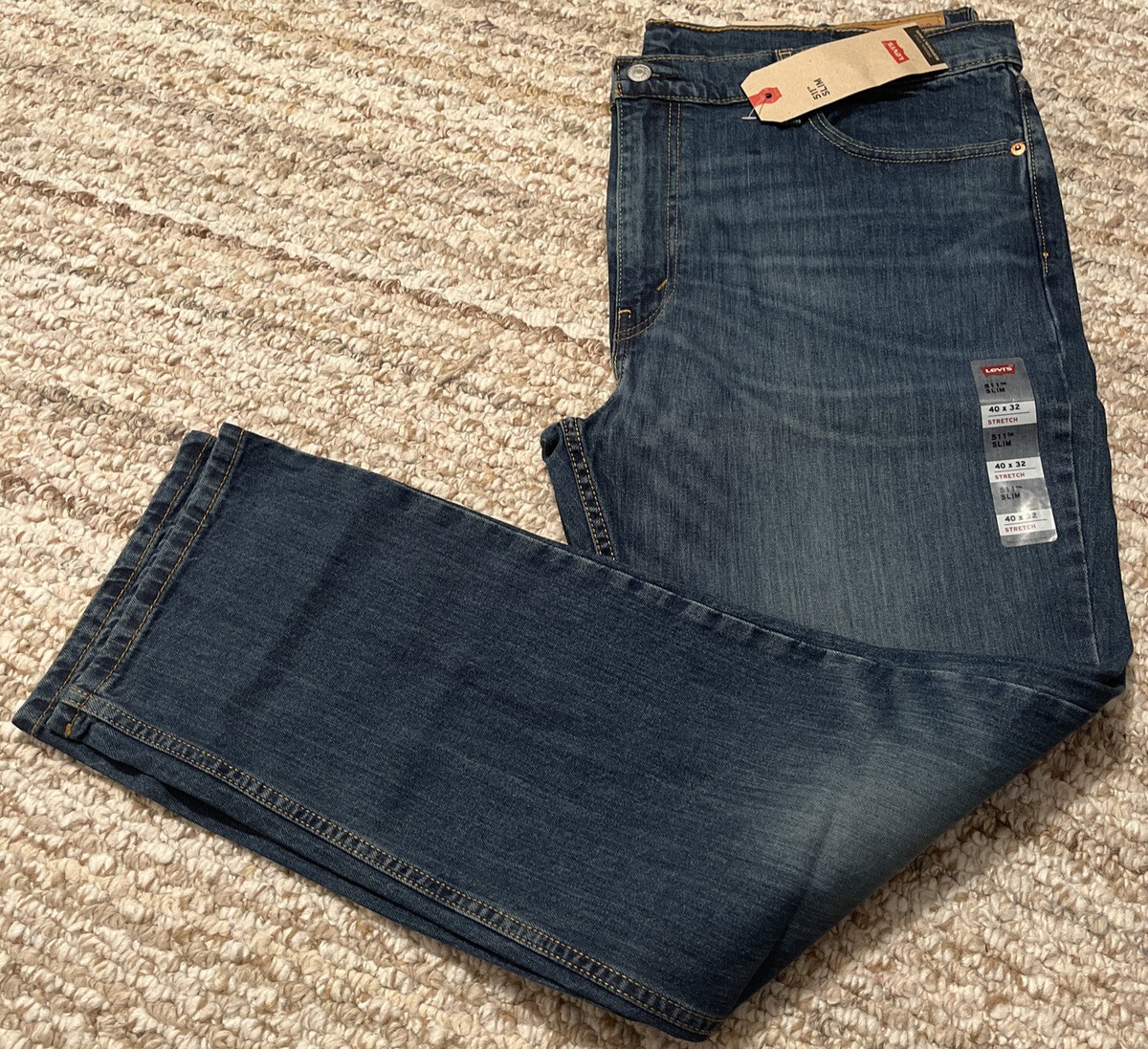 Levi's 511 ダークグレー デニム 33/32 Levi's FLEX 511 Slim Fit Stretch Men's Jeans 33X32 Dark Blue