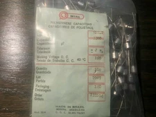 (100 pcs.) NOS Mial Polystyrene Film/Foil Audio Capacitors 3300pf 160v .0033uf