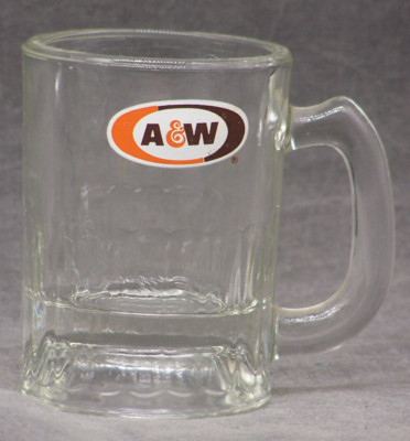 Vintage A&W Root Beer Oval Logo 3 1/4'' Glass Mug