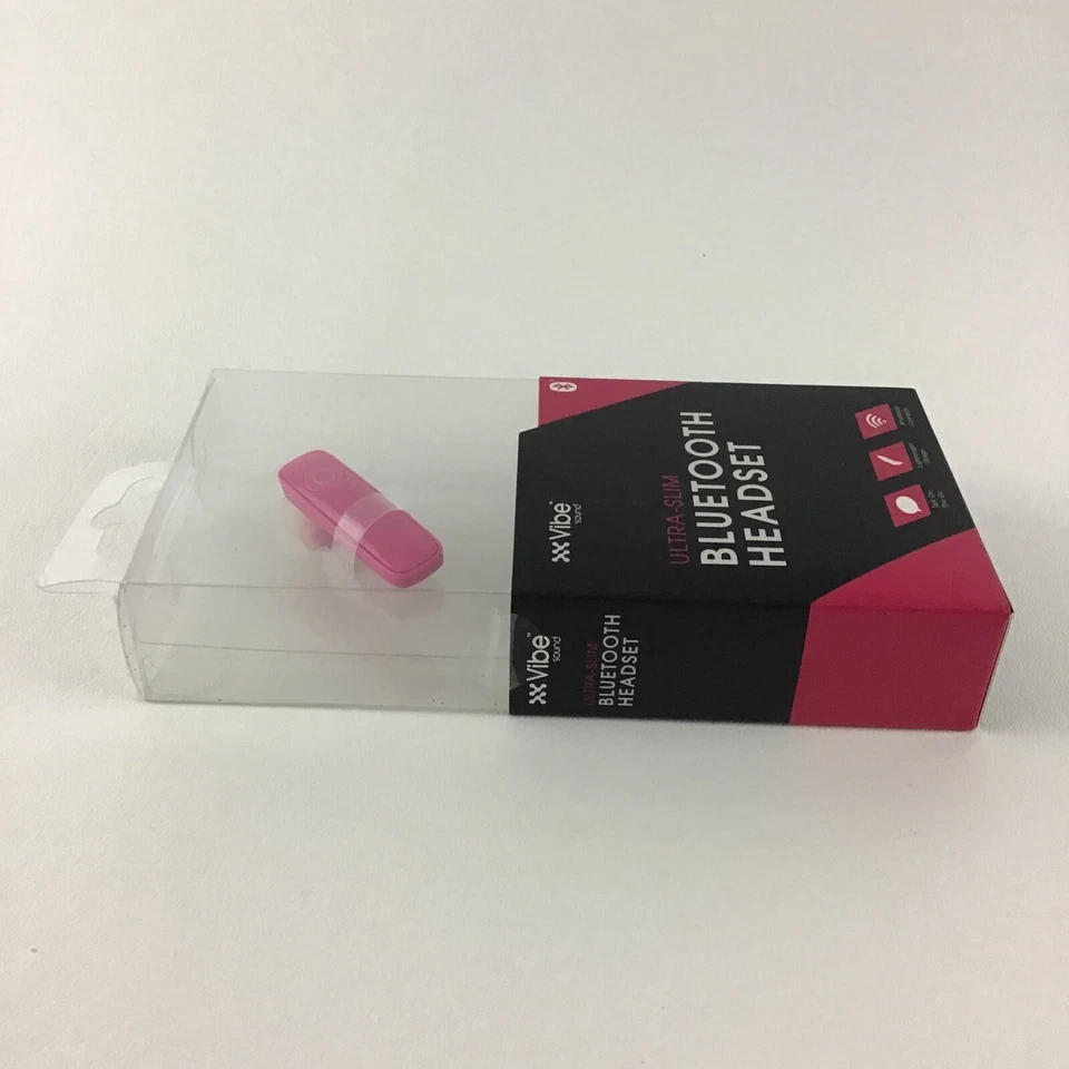 Vibe Sound Ultra Slim Bluetooth Headset Lightweight Pink Wireless New - Image 3 of 4