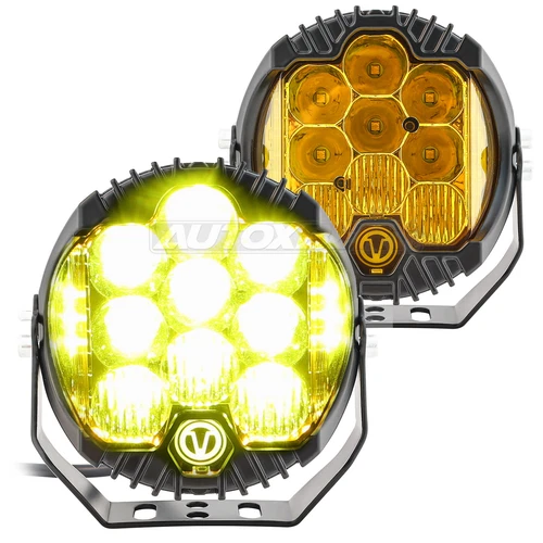 X2 5" LED Work Light Bar Pods DRL Round Offroad Driving Truck ATV Fog Lamp Amber - Picture 10 of 12