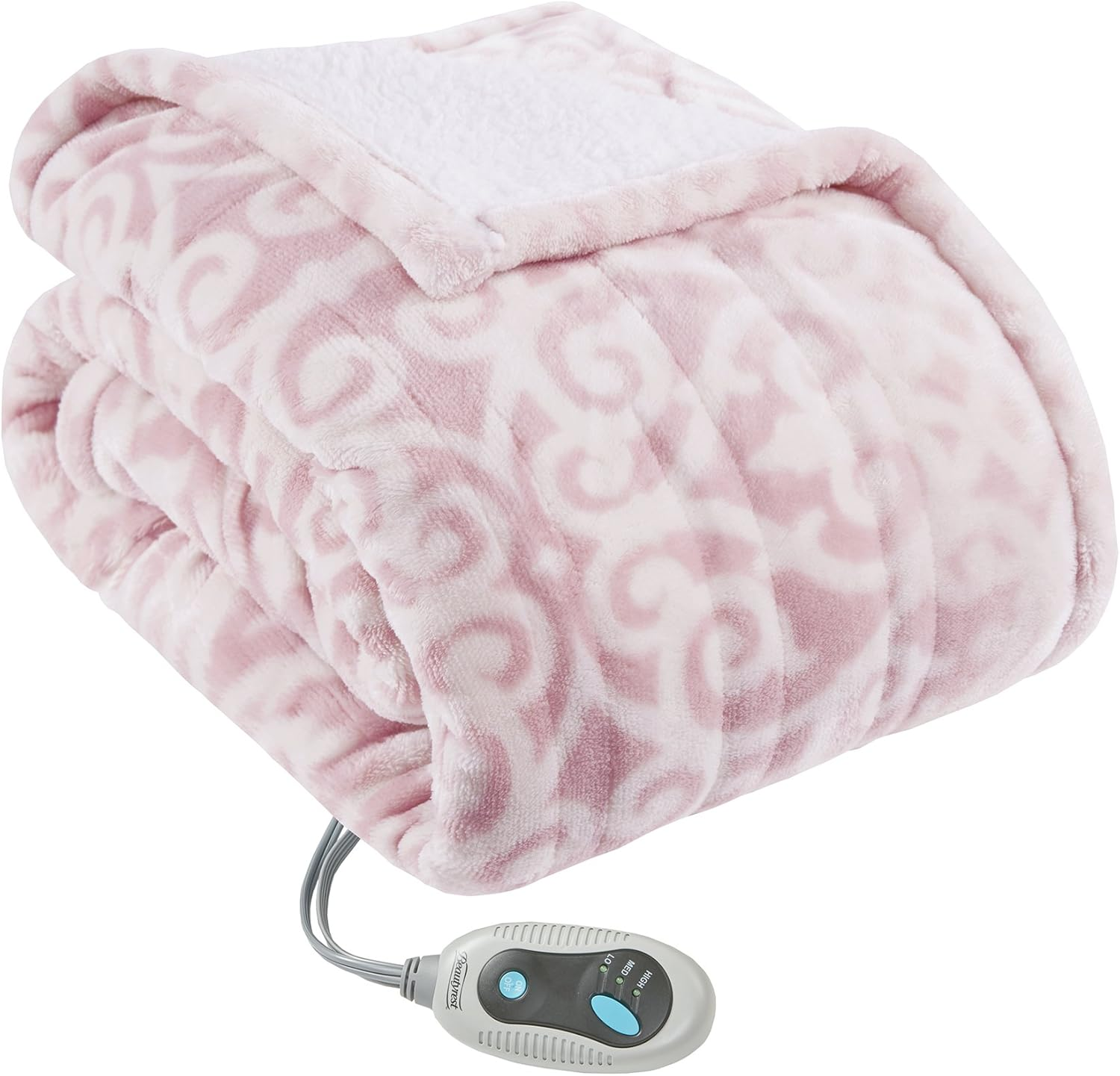 Ultra Soft Sherpa Berber Fleece Electric Poncho Wrap Blanket Heated Throw with A