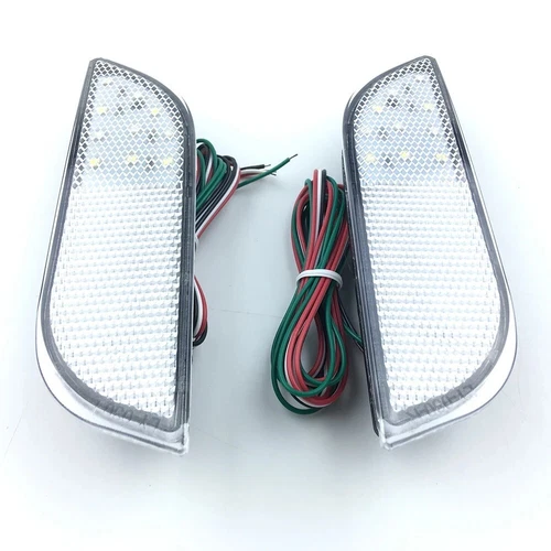 2x Clear Lens LED Rear Bumper Reflector Stop Reverse Brake Light Fog Lamp For 2013-2015 XV Crosstrek