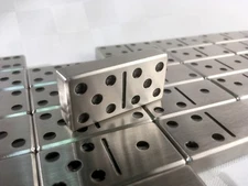 Double Six Set of Stainless Steel Dominoes - Black Dots