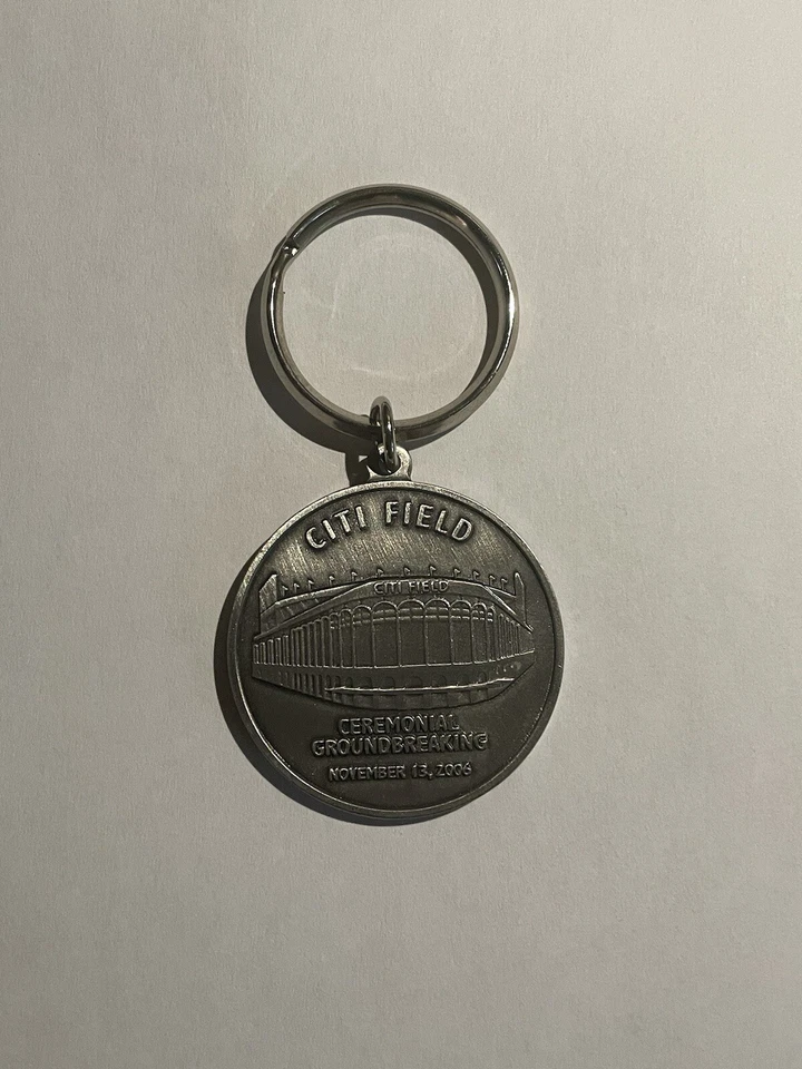 New York Mets Citi Field Groundbreaking Pewter Key Chain - Nov 13, 2006 - MINT - Image 2 of 2
