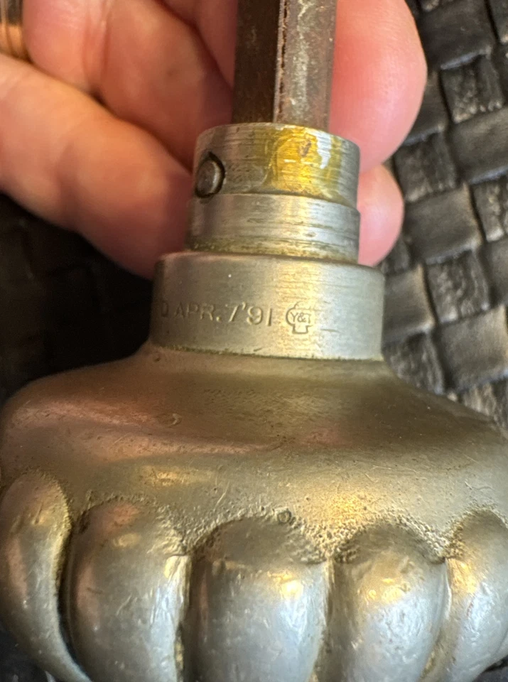 Antigua perilla de puerta de paso plateada Yale & Towne L-15221 edificio Marquette Chicago Foto 4 de 4