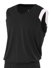 A4 Mens 4oz. Micro Poly Interlock Moisture Management V-Neck Muscle Tee N2340