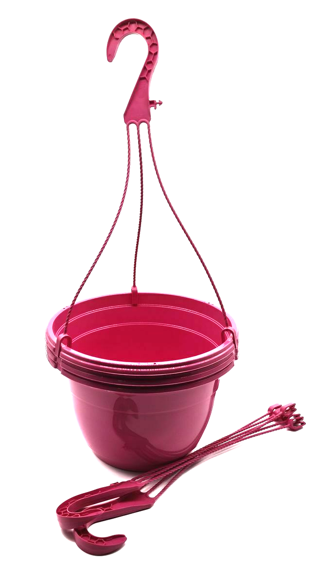 2 x LARGE Plastic Hanging Baskets Planters Pink Lime Green Purple Pots Garden * eBay