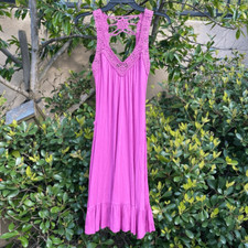 Easel Pink Crochet Bohemian Sundress. Size Small. EUC!