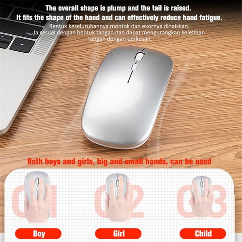Mouse 2 IN 1 Senza Fili Bluetooth 5.0 e 2.4G | Ricaricabile, USB, PC, Mac - Foto 10 di 12