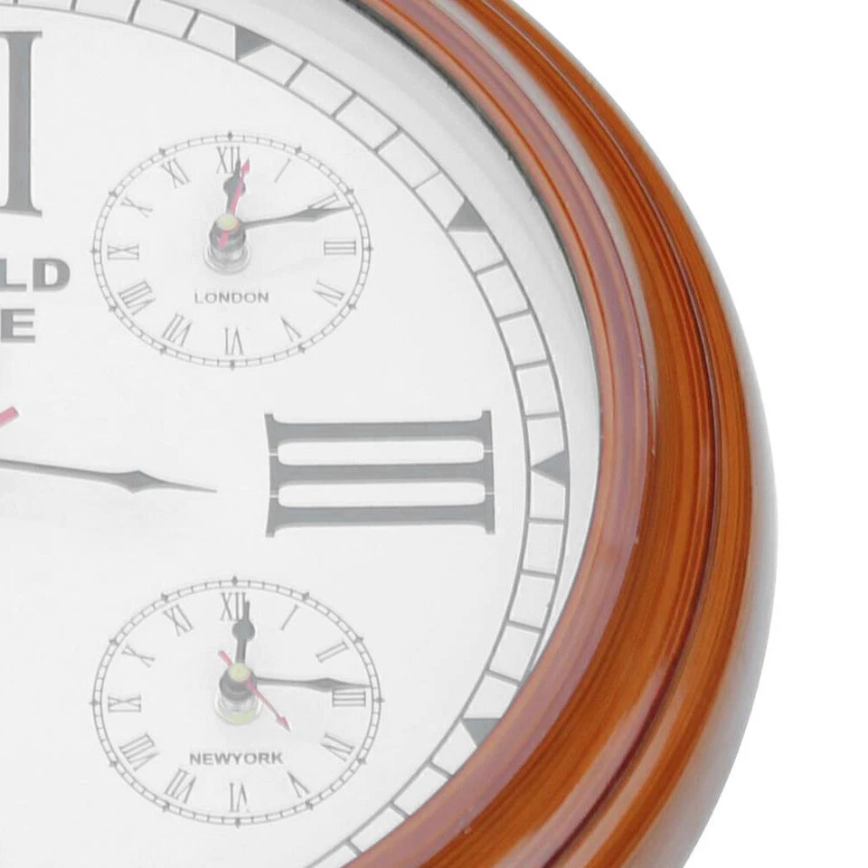 Reloj Zona Horaria Mundial Londres Hong Kong Nueva York Tokio 15"x15" Montado en la Pared Foto 3 de 3