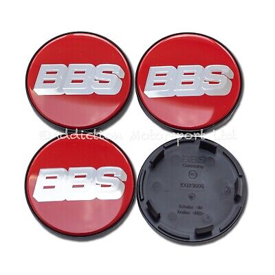 4x Genuine BBS Centre Caps Red with Silver BBS Logo 56mm Nürburgring Edition