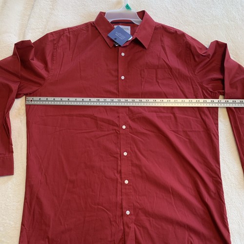 Mens Red Croft & Barrow Easy Care Long Sleeve Striped Button Up Shirt XL Tall - Picture 11 of 11