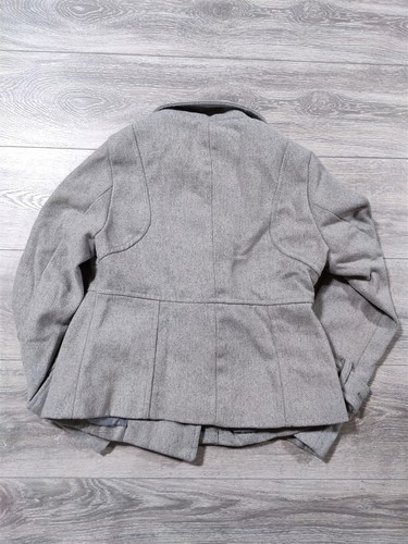 Coffee Shop Coat Adult Medium Gray Long Sleeve Button Up Jacket Womens - Picture 8 of 8