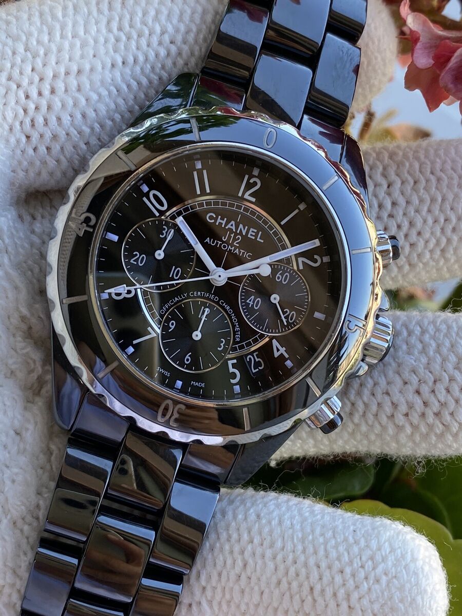 Chanel Watch J12 Chronograph Automatic Black Ceramic Mens Chanel Watch J12 Chronograph Automatic Black Ceramic Mens