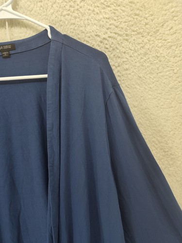 J Jill Women Wearever Collection Sweater 4X Blue Rayon Blend Ruffle Cardigan - Picture 3 of 17