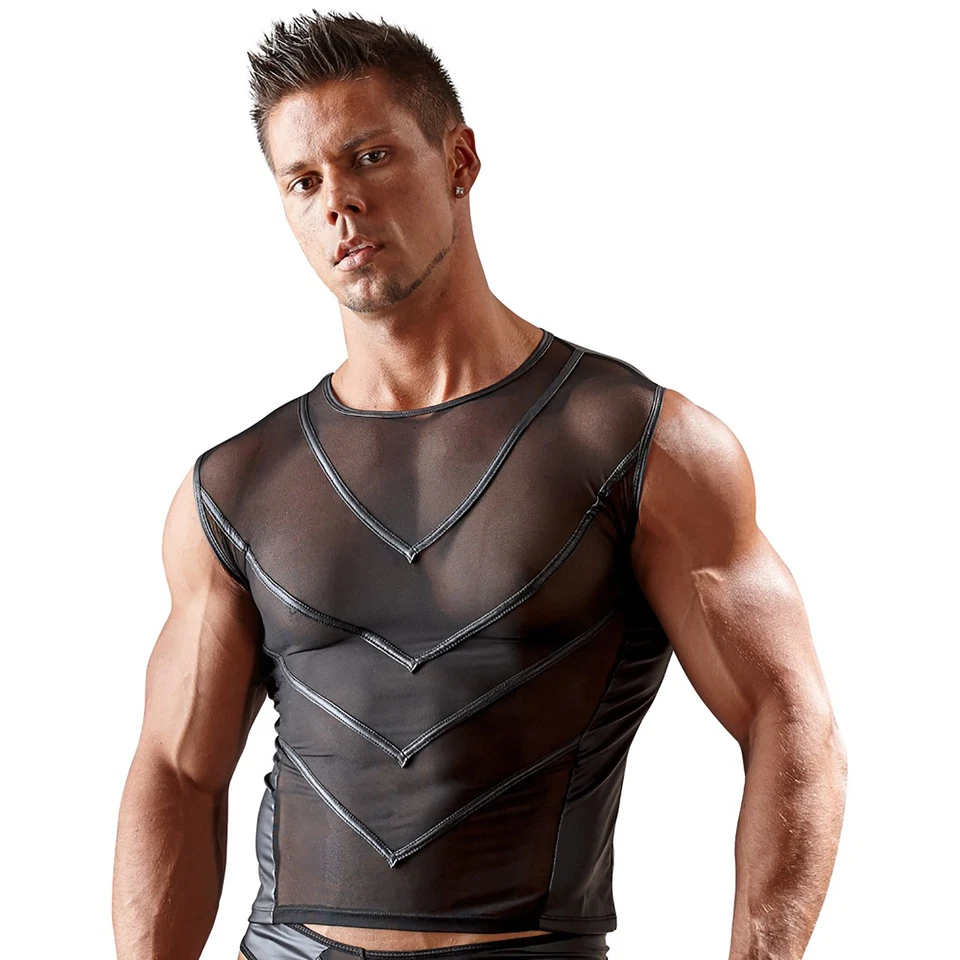 Lingerie Sexy Homme Tee-Shirt Transparent Powernet - SVENJOYMENT - Photo 1/1