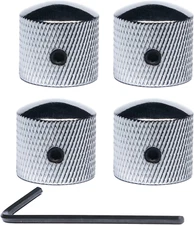 4 Pcs Metal Volume Tone Dome Tone Guitar Speed Control Knobs with Allen Keys Scr