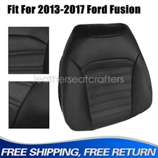 Passenger Lean Back Leather Seat Cover Black Perforated Fits 13-17 Ford Fusion