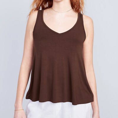 Old Navy Women's V-Neck Luxe Swing Tank Top Brown Size M