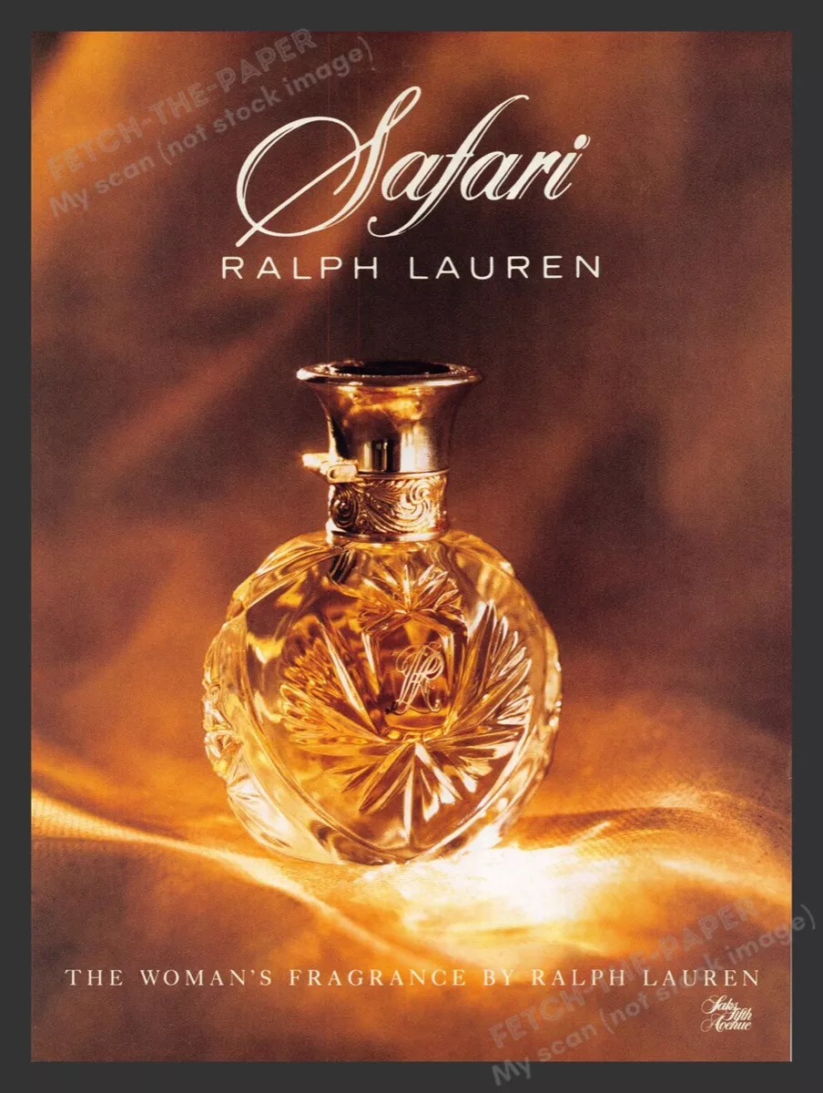 Safari by Ralph Lauren Women's Perfume 1990s Print Advertisement Ad 1990