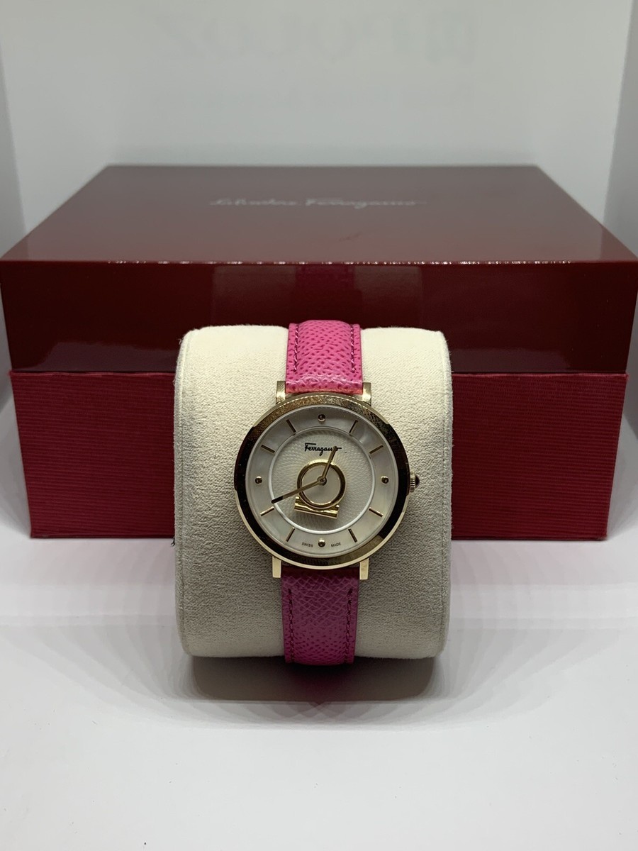 Ferragamo Women Pink Leather Analog White Dial Quartz Watch  display picture 2