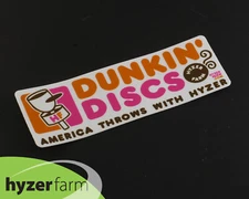 HYZER FARM "DUNKIN' DISCS" VINYL DIE CUT LOGO STICKER disc golf