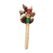 Handheld Nut Shell Shaker Hand Bell Percussion for Parties Concert Holiday