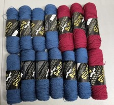 ALLURE Yarn By Unger USA Lot of 14 Skeins-Blue and Maroon-Made In USA