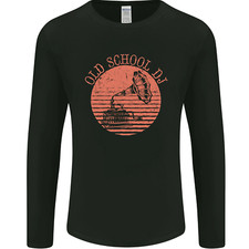 Old School DJ Gramophone DJing Music Mens Long Sleeve T-Shirt