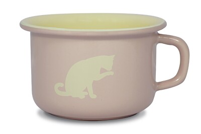  Rosa Porzellan Emaille Becher, Kätzchen Katze Ikone modernes Design - Made by Riess