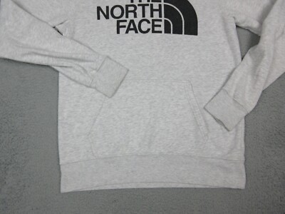 North Face Sweater Mens Small Gray Logo Hoodie Outdoors