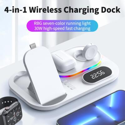 .Wireless Charging Station 4 In1 Fast Charging Station Wireless Charger Stand fo