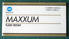 Minolta Maxxum Flash 1800AF Instruction Manual 1986