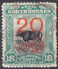 Nordborneo 1916, red cross, Mi.Nr. 156, VFU, gestempelt